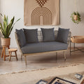 Orsina Opus 2 Seater Rope Sofa – Eucalyptus Wood & Grey Loveseat