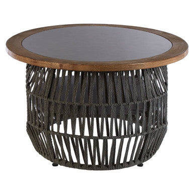 Opus Coffee Table by Orsina – Grey Stone and Wood with Storage Shelf