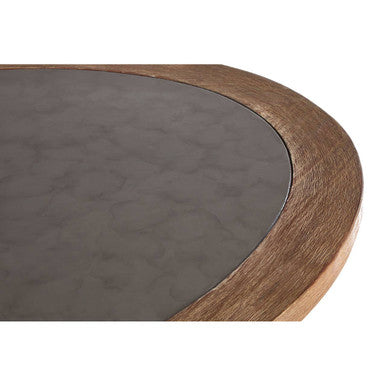 Opus Coffee Table by Orsina – Grey Stone and Wood with Storage Shelf