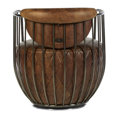 Orsina Hoxton Brown Leather Swivel Chair – Modern Accent Seating