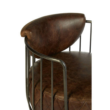 Orsina Hoxton Brown Leather Swivel Chair – Modern Accent Seating