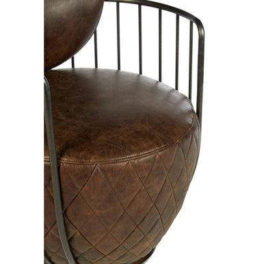 Orsina Hoxton Brown Leather Swivel Chair – Modern Accent Seating