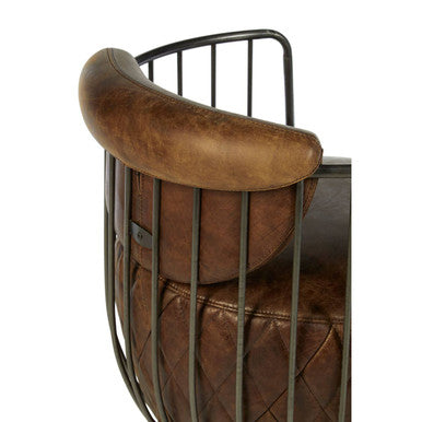 Orsina Hoxton Brown Leather Swivel Chair – Modern Accent Seating