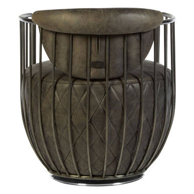Orsina Hoxton Dark Grey Leather Swivel Chair | Modern Lounge Seating