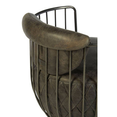 Orsina Hoxton Dark Grey Leather Swivel Chair | Modern Lounge Seating