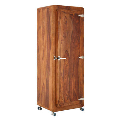Orsina Marwar Tall Cabinet – Slim Natural Brown Wood Storage Unit