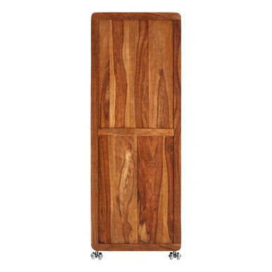 Orsina Marwar Tall Cabinet – Slim Natural Brown Wood Storage Unit