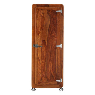 Orsina Marwar Tall Cabinet – Slim Natural Brown Wood Storage Unit