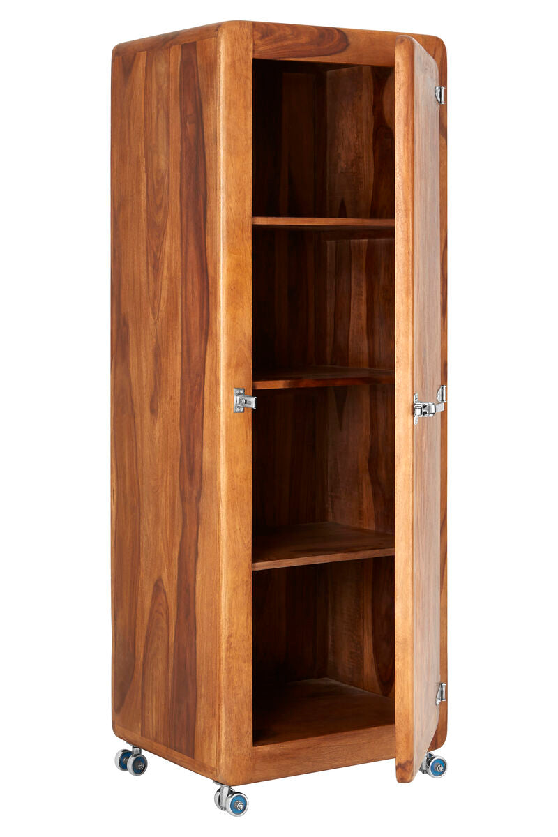 Orsina Marwar Tall Cabinet – Slim Natural Brown Wood Storage Unit