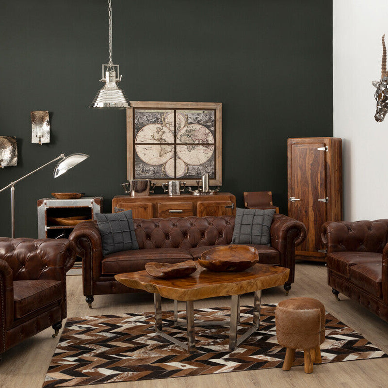 Orsina Marwar Sheesham Wood Sideboard | Mobile 3-Door Storage Cabinet