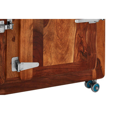 Orsina Marwar Sheesham Wood Sideboard | Mobile 3-Door Storage Cabinet