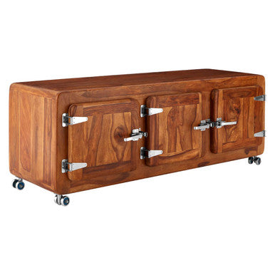 Orsina Marwar Wood Low Sideboard – Brown 3-Cupboard Storage Unit