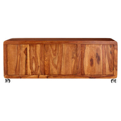 Orsina Marwar Wood Low Sideboard – Brown 3-Cupboard Storage Unit