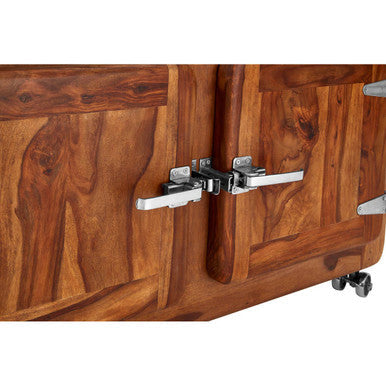 Orsina Marwar Wood Low Sideboard – Brown 3-Cupboard Storage Unit