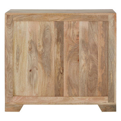 Orsina Marwar Tall Sideboard – Wood Storage Cabinet with Cowhide