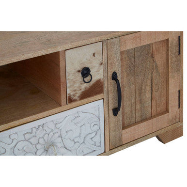 Orsina Marwar Mango Wood Media Unit – 4-Drawer Carved TV Console