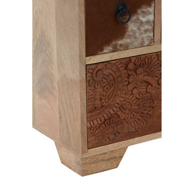 Orsina Marwar Mango Wood Media Unit – 4-Drawer Carved TV Console