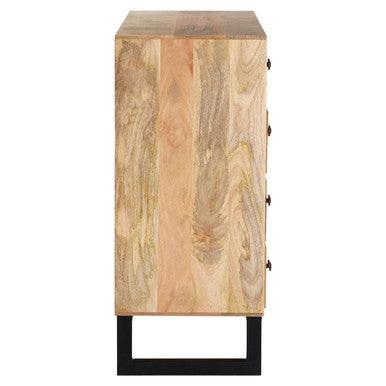 Orsina Marwar Mango Wood Sideboard – Rustic 4-Drawer Storage Cabinet
