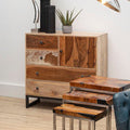 Orsina Marwar Mango Wood Sideboard – Rustic 4-Drawer Storage Cabinet