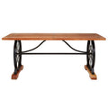 Orsina Nandri Solid Acacia Wood Dining Table with Bow-Shaped Inlay