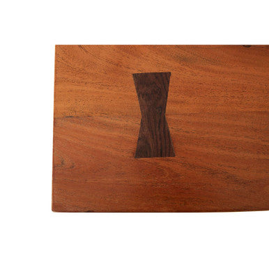 Orsina Nandri Solid Acacia Wood Dining Table with Bow-Shaped Inlay