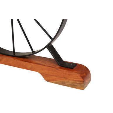 Orsina Nandri Solid Acacia Wood Dining Table with Bow-Shaped Inlay