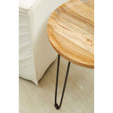 Orsina Nandri Acacia Wood Side Table – Brown Tripod Accent Table