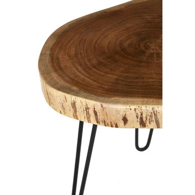 Orsina Nandri Acacia Wood Side Table – Brown Tripod Accent Table