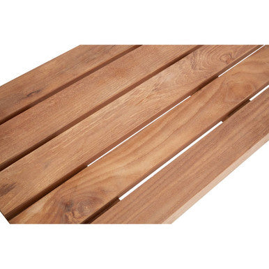 Orsina Nandri Slatted Teak Wood Bench – Antique Iron Entryway Seating