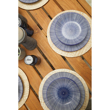 Orsina Nandri Brown Slatted Teak Wood Dining Table with Nickel Legs