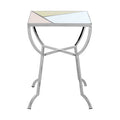 Orsina Arbus Mirrored Square Side Table – Pink & Gold Stainless Steel