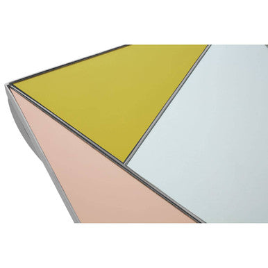 Orsina Arbus Mirrored Square Side Table – Pink & Gold Stainless Steel