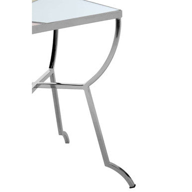 Orsina Arbus Mirrored Square Side Table – Pink & Gold Stainless Steel