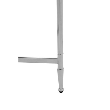 Orsina Zach Round Silver Side Table | Stainless Steel & Mirrored Glass