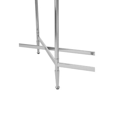 Orsina Zach Mirrored Glass Console Table – Silver Stainless Steel