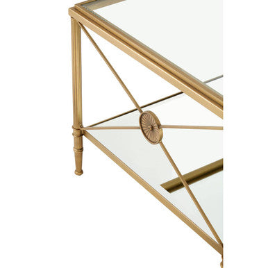Orsina Axis Gold Coffee Table – Two-Tier Glass & Tarnished Brass