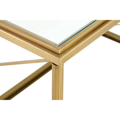 Orsina Axis Gold Coffee Table – Two-Tier Glass & Tarnished Brass