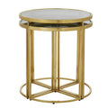 Orsina Axis 5-Piece Nesting Tables | Black Tinted Glass & Gold Finish