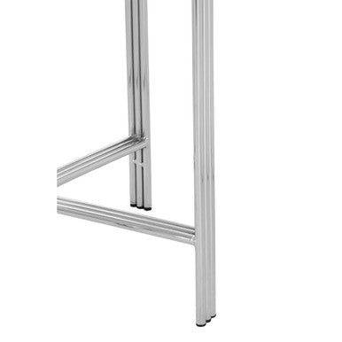 Orsina Eva Marble Side Table – White Marble with Gold and Silver Finish