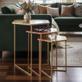 Orsina Templar Nesting Tables – Set of 3 Hexagonal Metallic Side Tables