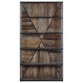 Orsina Midas 5-Tier Elm Wood Shelf Unit – Brown Boho Display Bookcase