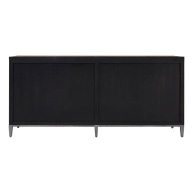 Orsina Midas Sideboard – Silver Sunburst 4-Door Storage Cabinet