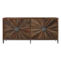 Orsina Midas Sideboard – Silver Sunburst 4-Door Storage Cabinet