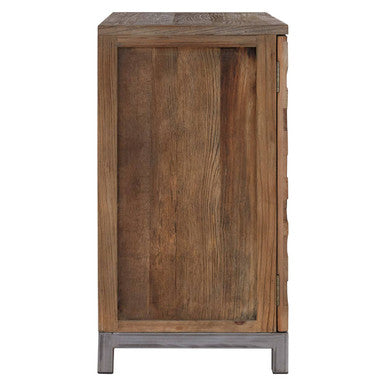Orsina Midas Large 2 Door Cabinet | Recycled Elm Wood Sunburst