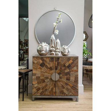 Orsina Midas Large 2 Door Cabinet | Recycled Elm Wood Sunburst