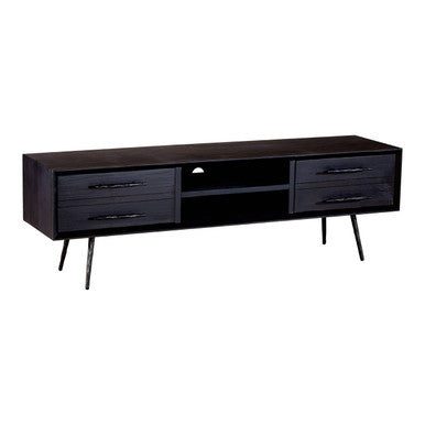 Orsina Madsen Pine Wood Media Unit – Industrial Low Profile TV Stand