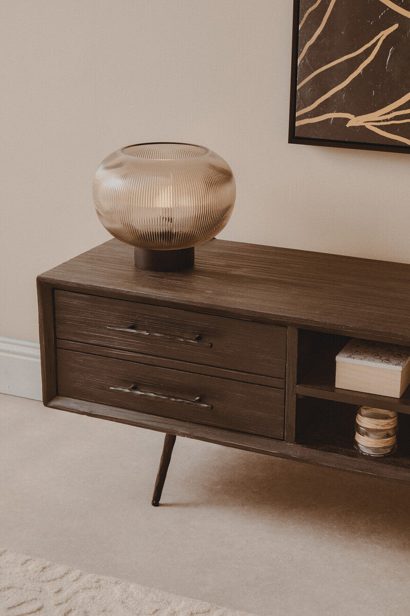 Orsina Madsen Pine Wood Media Unit – Industrial Low Profile TV Stand