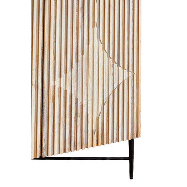 Orsina Kyra Wardrobe – Modern Rustic Elm Wood with Fluted Doors