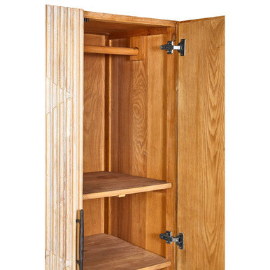 Orsina Kyra Wardrobe – Modern Rustic Elm Wood with Fluted Doors