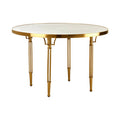 Orsina Modica Round White Concrete Dining Table with Brushed Gold Legs